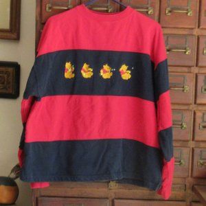 POOH BEAR Red Navy Long Sleeve Cotton Polyester Sweatshirt 1X
